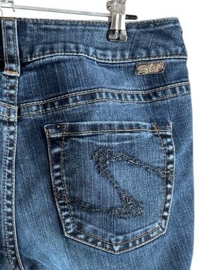 Silver Jeans Suki Bootcut Womens 28/30 HEMMED Dark Wash Denim Mini Flare GUC